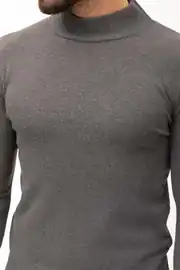 Slim Fit Erkek Yarım Balıkçı Yaka Dokuma Triko Kazak 4