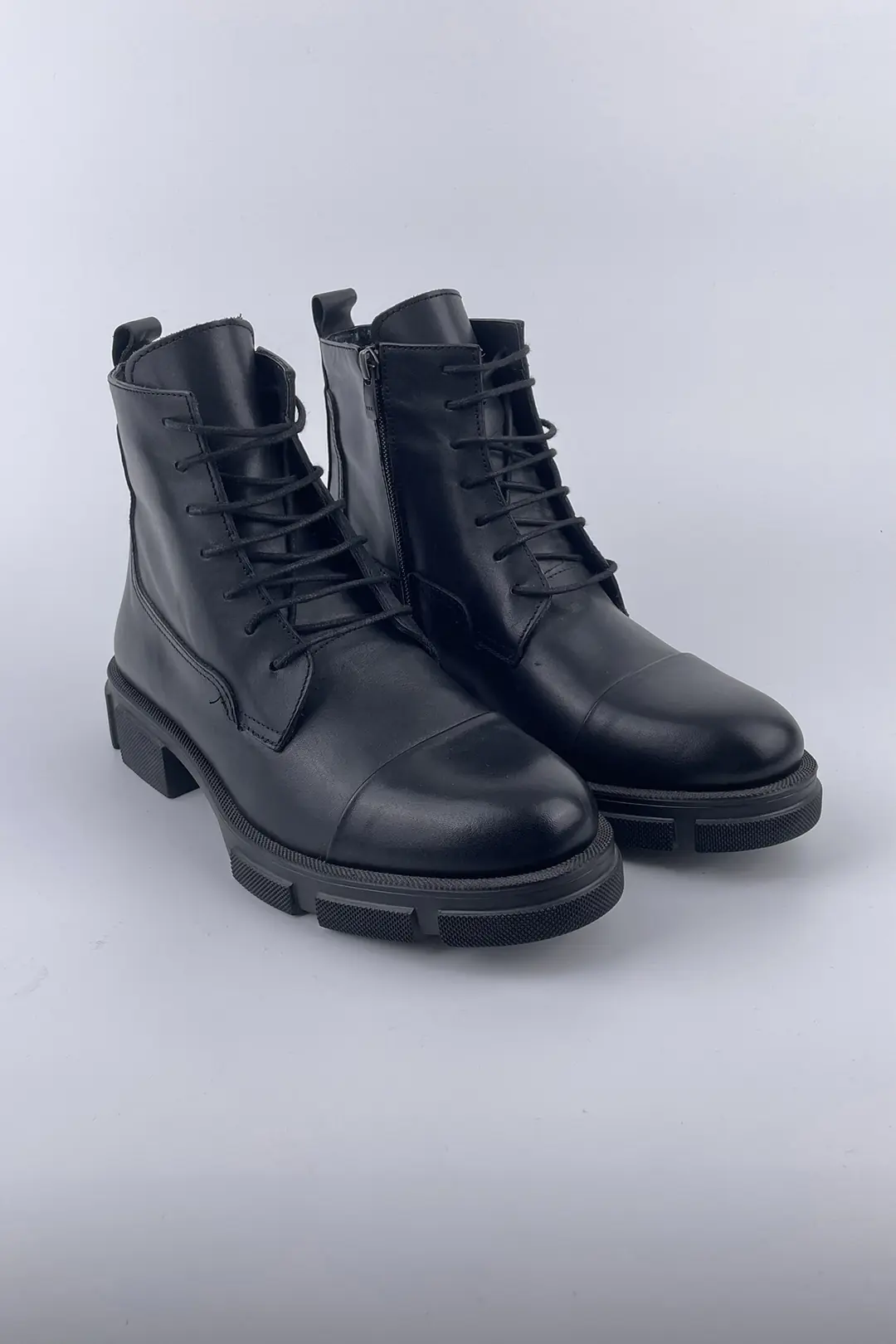 Erkek Hakiki Deri Bağcıklı  Yüksek Taban Postal Model Bot 3