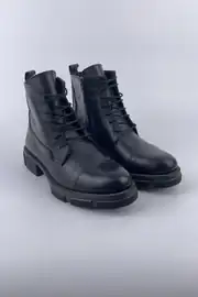Erkek Hakiki Deri Bağcıklı  Yüksek Taban Postal Model Bot 3