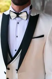 Slim Fit Erkek Kırlangıç Yaka  Yelekli Gofre  Kumaş Smokin 3