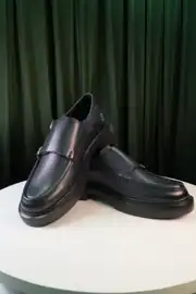 Erkek Hakiki Deri Tokalı Hafif Havuz Taban Loafer Ayakkabı 1