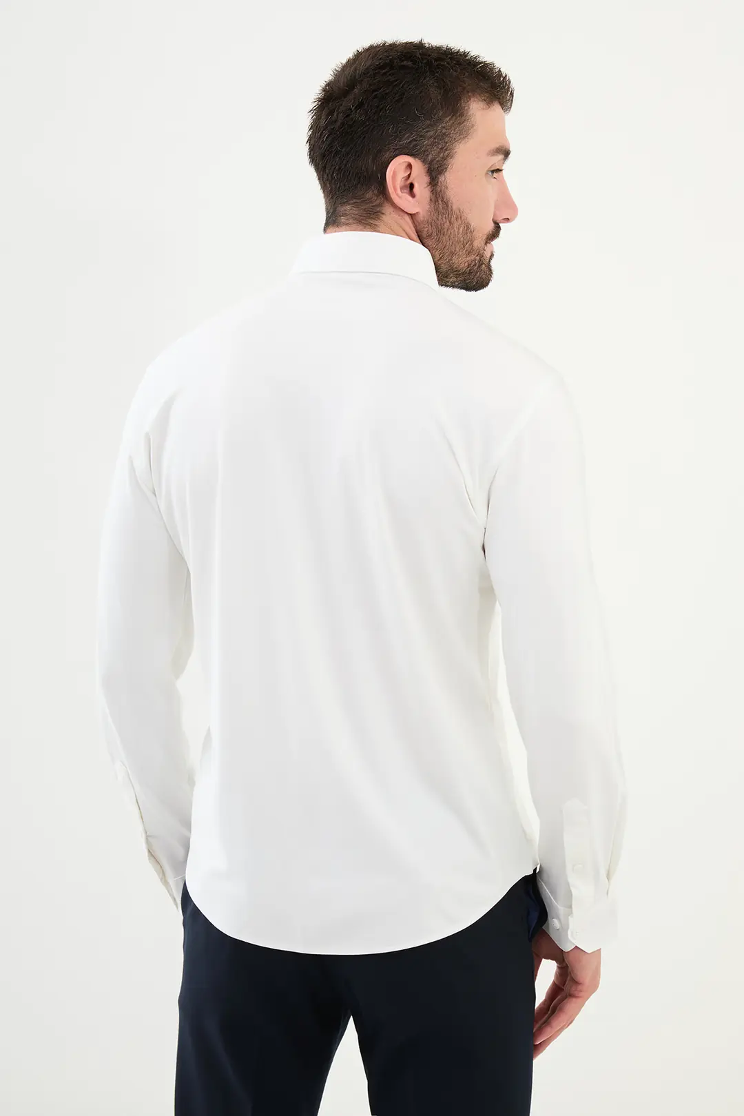 Slim Fit Erkek Penye Kumaş Uzun Kol Gömlek 2