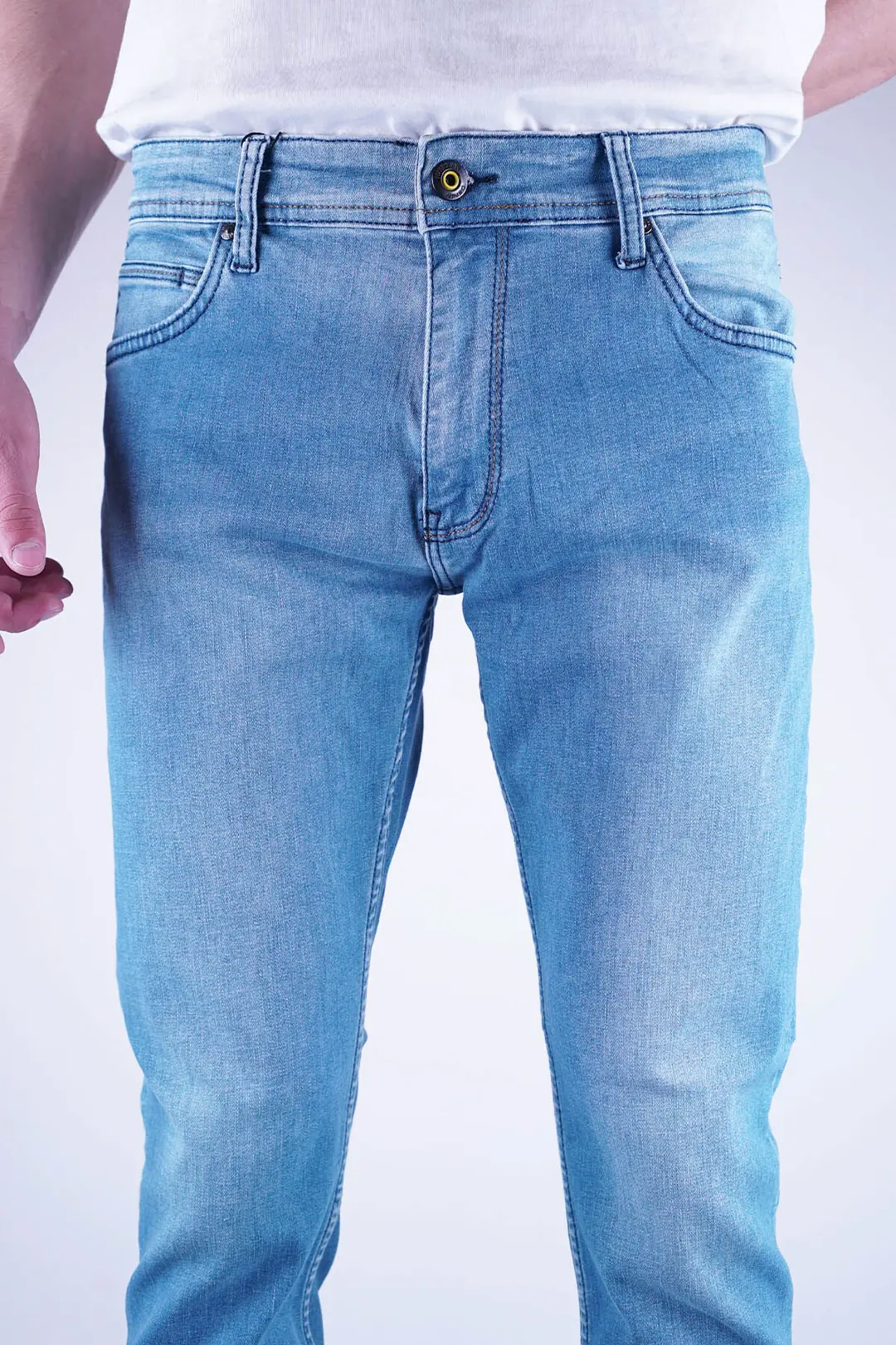 Slim Fit Erkek Taşlamalı Dar Paça Kot Pantolon 4