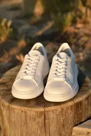 Erkek Hakiki Deri Bağcıklı Sneakers Model Spor Ayakkabı 1