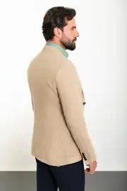 Slim Fit Erkek Mono Yaka Torba Cep Ham Keten Ceket 3