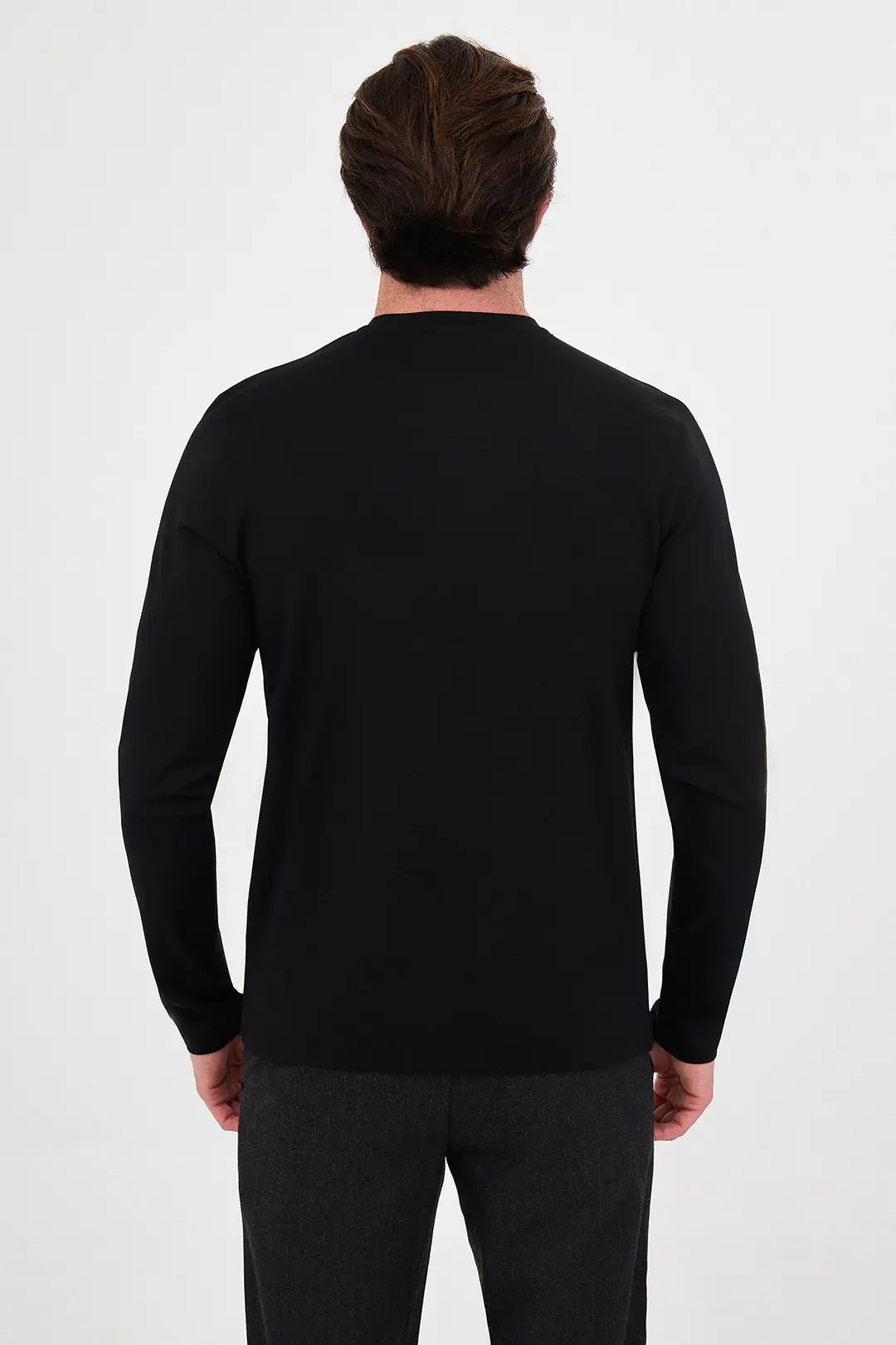 Slim Fit Erkek O Yaka İnce Penye Kumaş Bambu Yumuşak Sweat  3