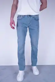 Slim Fit Erkek Taşlamalı Daralan Paça Kot Pantolon 2