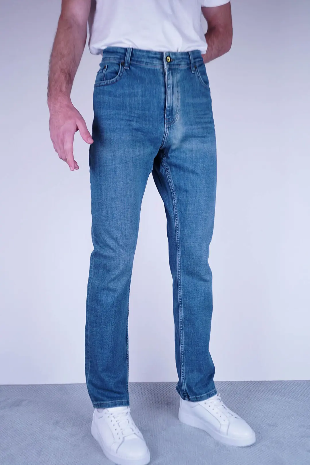 Slim Fit Erkek Daralan Paça Likralı Kot Pantolon