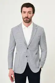 Slim Fit Erkek Mono Yaka Torba Cep Puantiyeli Blazer Ceket 1