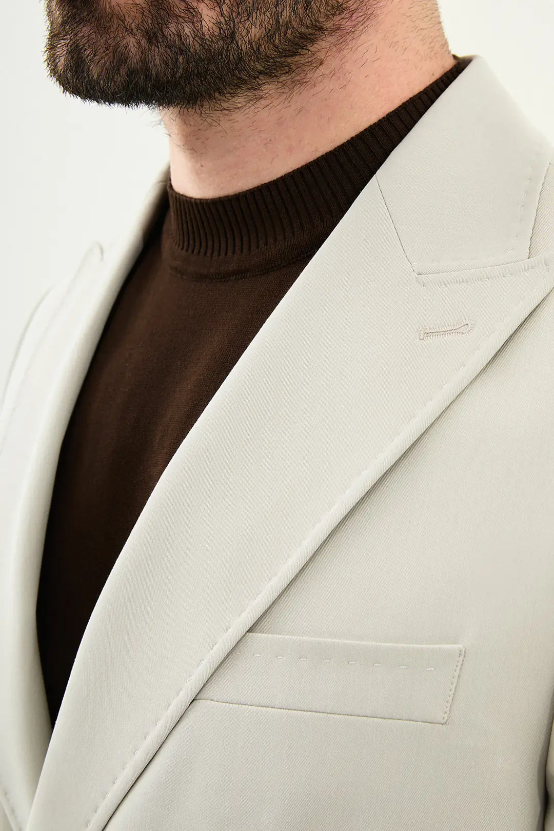 Relaxed Fit Erkek Kırlangıç Yaka Çift Düğme Takım Elbise 4