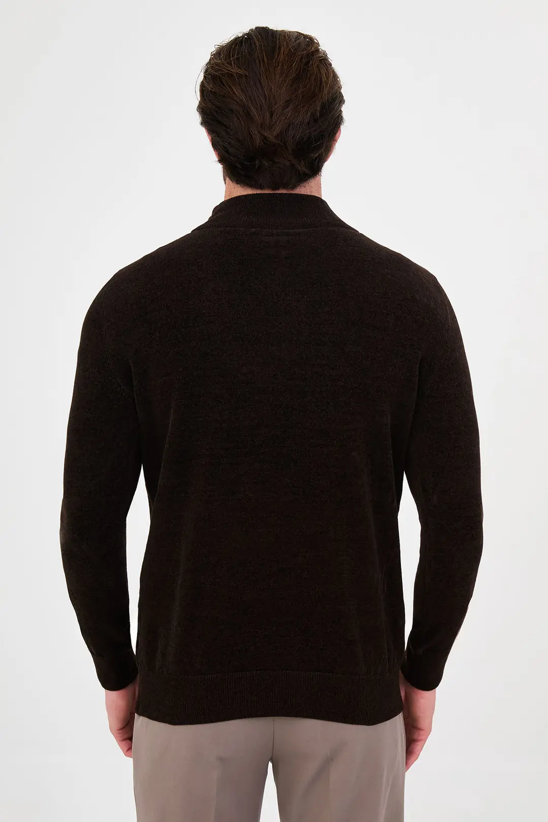 Slim Fit Erkek Fermuarlı  Boğazlı Model Pamuklu Yumuşak Sweat 4