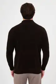 Slim Fit Erkek Fermuarlı  Boğazlı Model Pamuklu Yumuşak Sweat 4