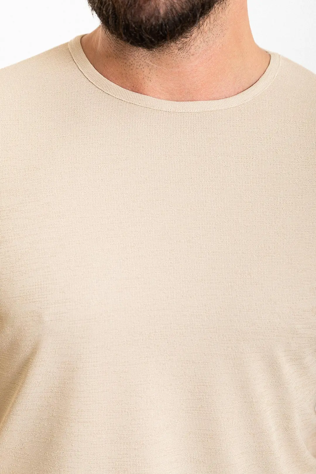Slim Fit Erkek File Kumaş İnce Dokulu O Yaka Sweat 4