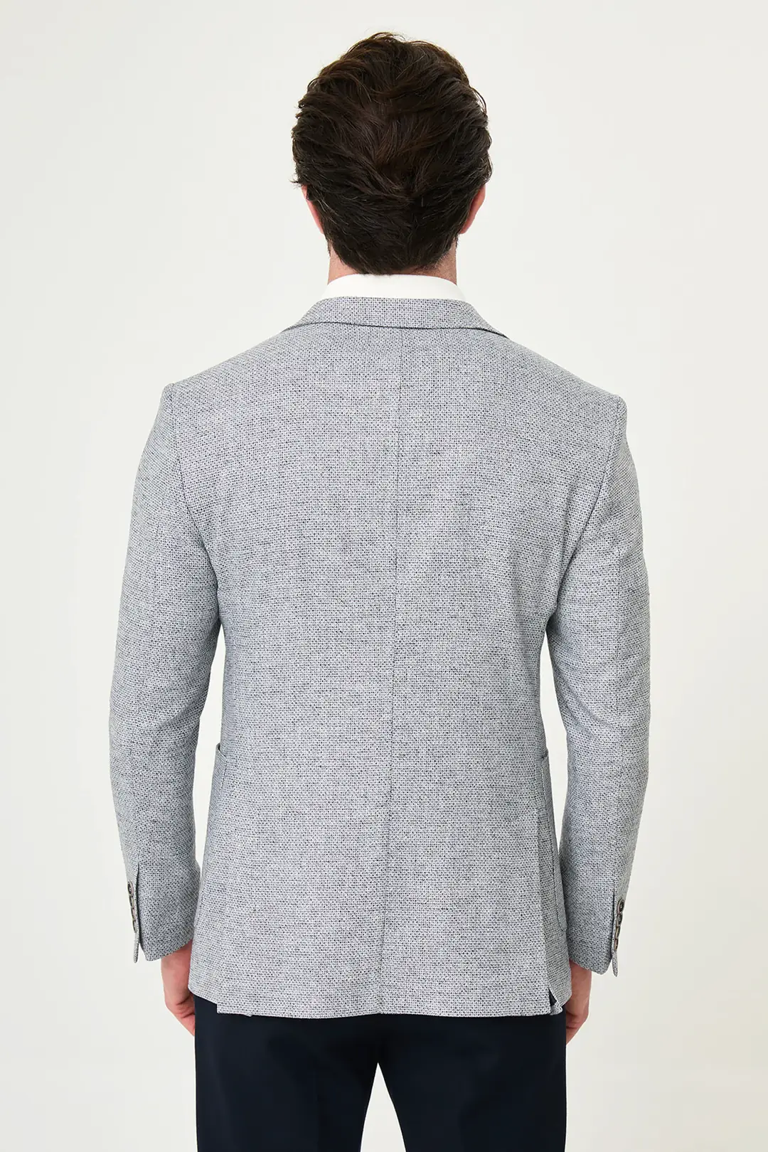 Slim Fit Erkek Mono Yaka Torba Cep Puantiyeli Blazer Ceket 5