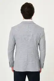 Slim Fit Erkek Mono Yaka Torba Cep Puantiyeli Blazer Ceket 5