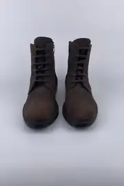 Erkek Hakiki Deri Bağcıklı Kauçuk Taban Casual Bot 2