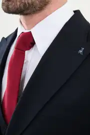 Slim Fit Erkek Sivri Yaka Likralı Yelekli Takım Elbise 5