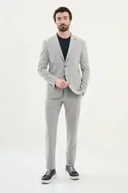 Slim Fit Erkek Torba Cep Gofre Kumaş Joggger Takım Elbise 3
