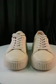 Erkek Hakiki Deri Flouter Deri Kalın Taban Bağcıklı Sneakers Ayakkabı 2
