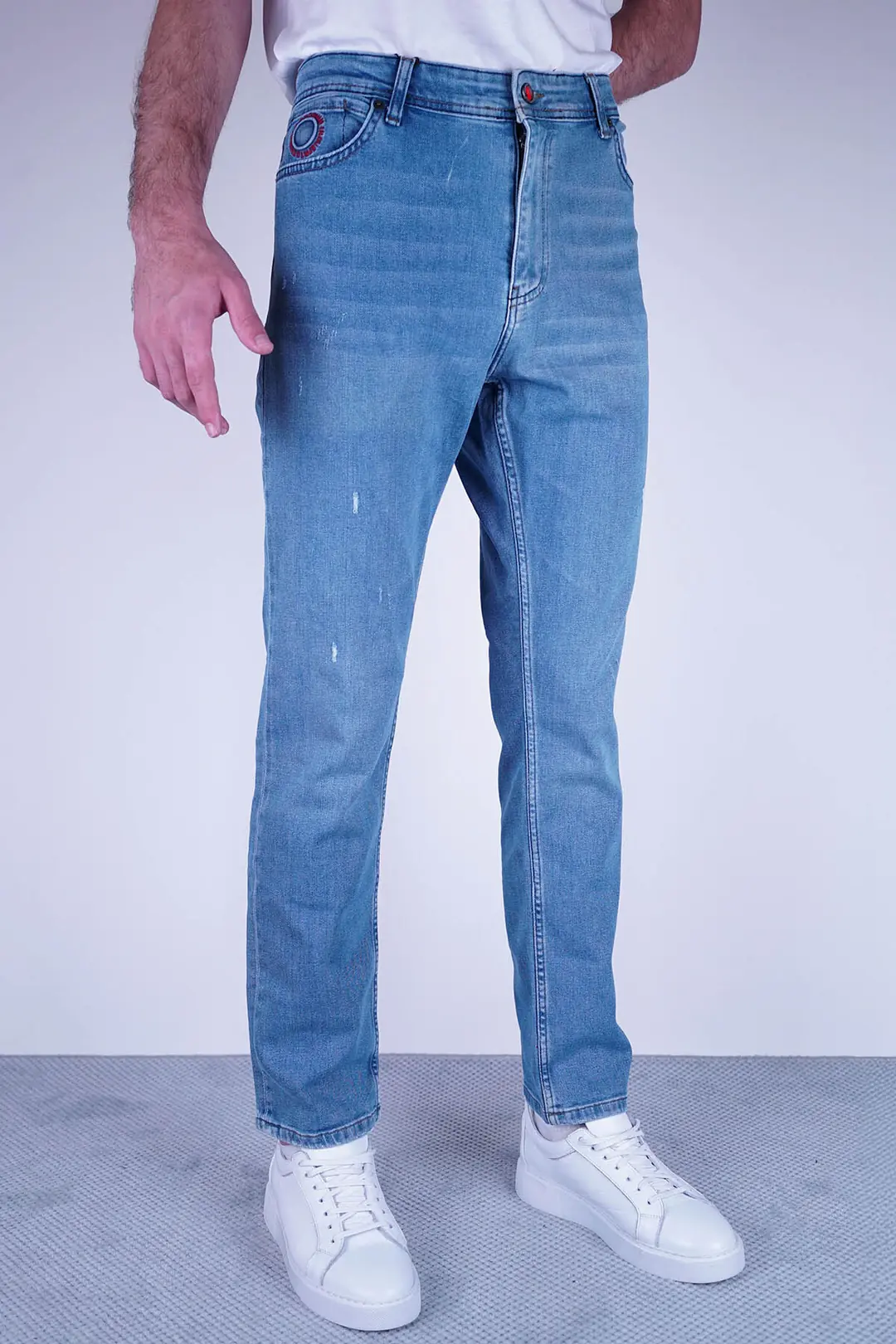 Slim Fit Erkek Destroylu Likralı Kot Pantolon