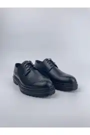 Erkek Hakiki Deri İğne Desen Eva Taban Klasik Ayakkabı 3