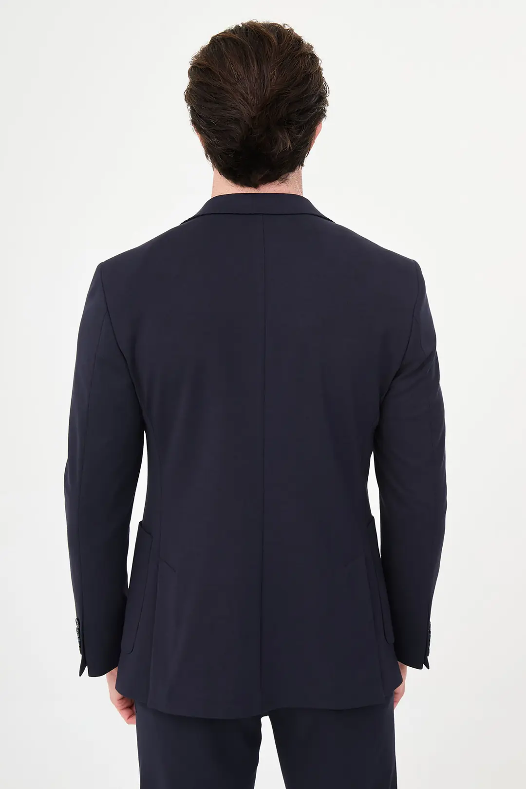 Slim Fit Erkek Likralı Mono Yaka Penye Kumaş Rahat Ceket 5