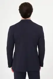 Slim Fit Erkek Likralı Mono Yaka Penye Kumaş Rahat Ceket 5