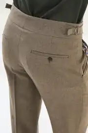 Slim Fit Erkek Yün Kumaş Kemerli Bel Pantolon 3