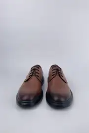 Erkek Hakiki Deri Dokulu Desen Bağcıklı Rahat Taban Klasik Ayakkabı 2