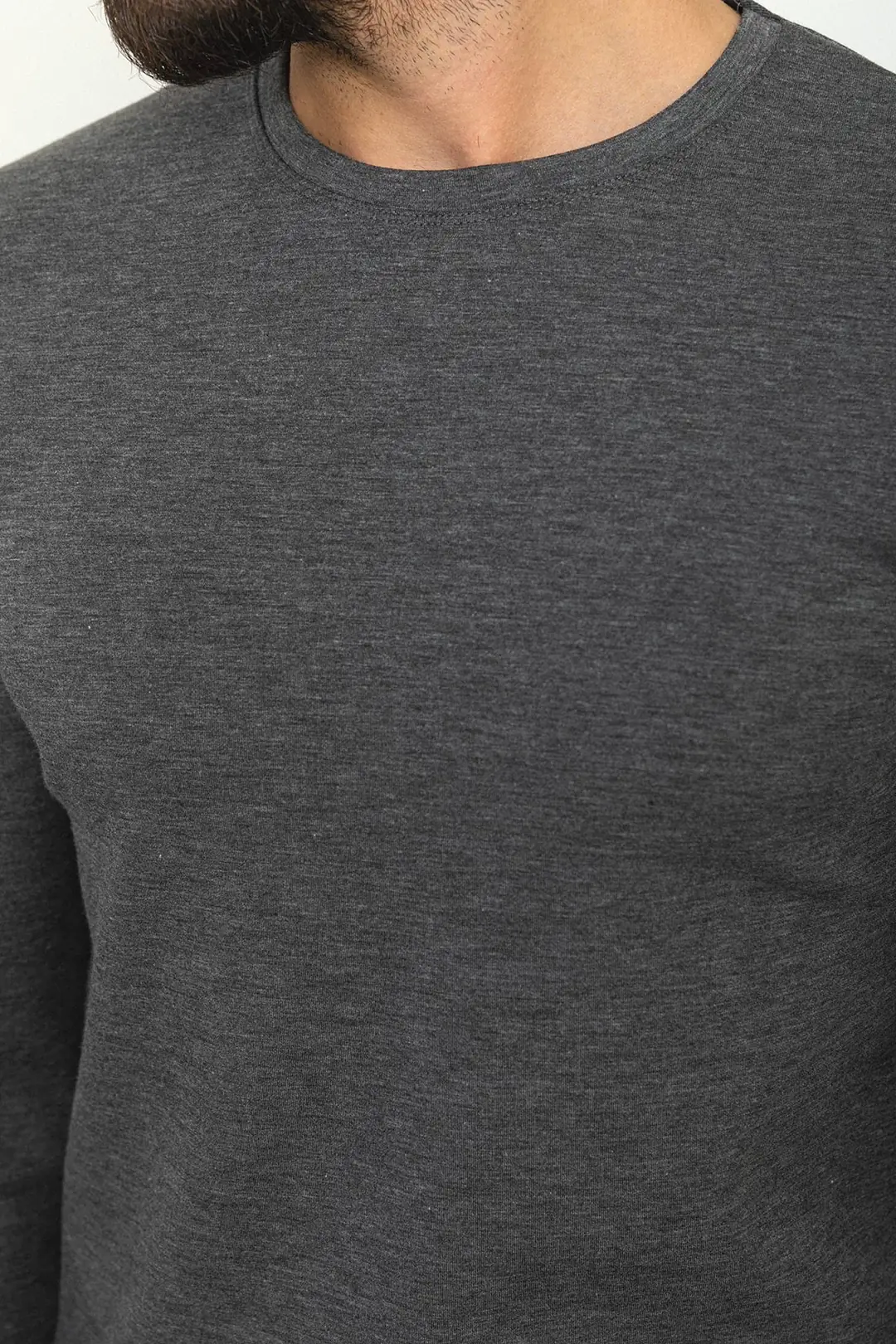 Slim Fit Erkek Softshell Kumaş O Yaka Sweat 3