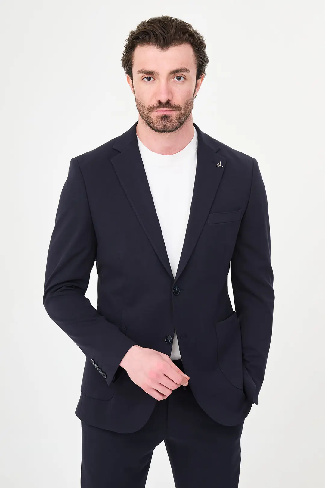 Slim Fit Erkek Likralı Mono Yaka Penye Kumaş Rahat Ceket 1