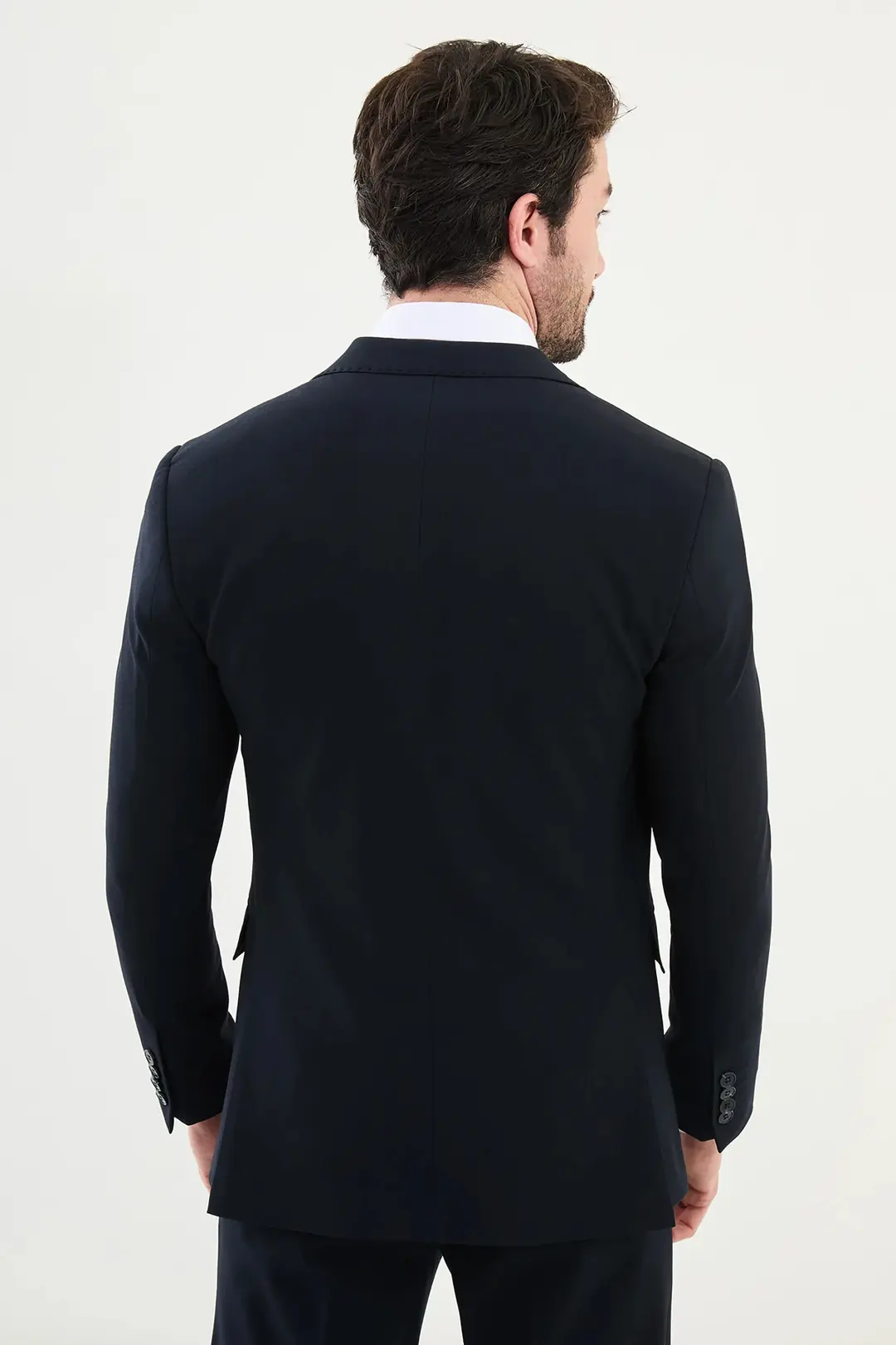 Slim Fit Erkek Sivri Yaka Likralı Yelekli Takım Elbise 3
