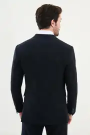 Slim Fit Erkek Sivri Yaka Likralı Yelekli Takım Elbise 3