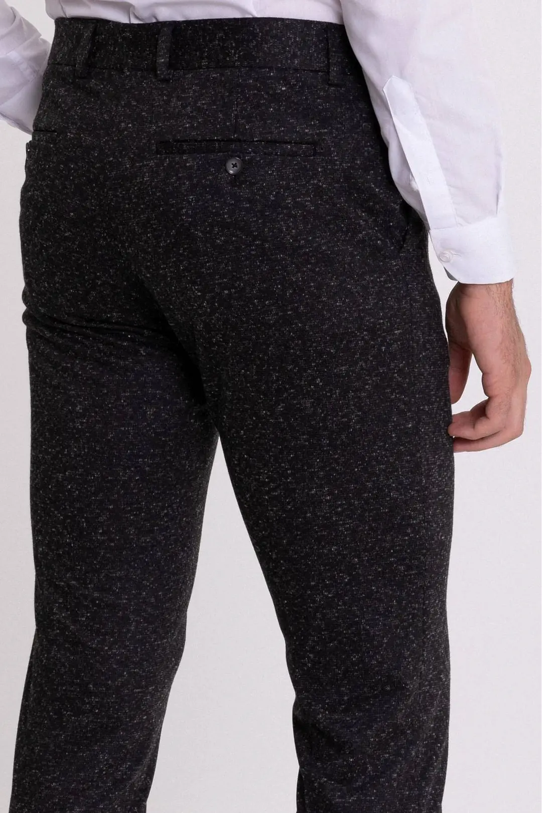 Slim Fit Erkek Armürlü Klasik Dar Paça Kumaş Pantolon 3