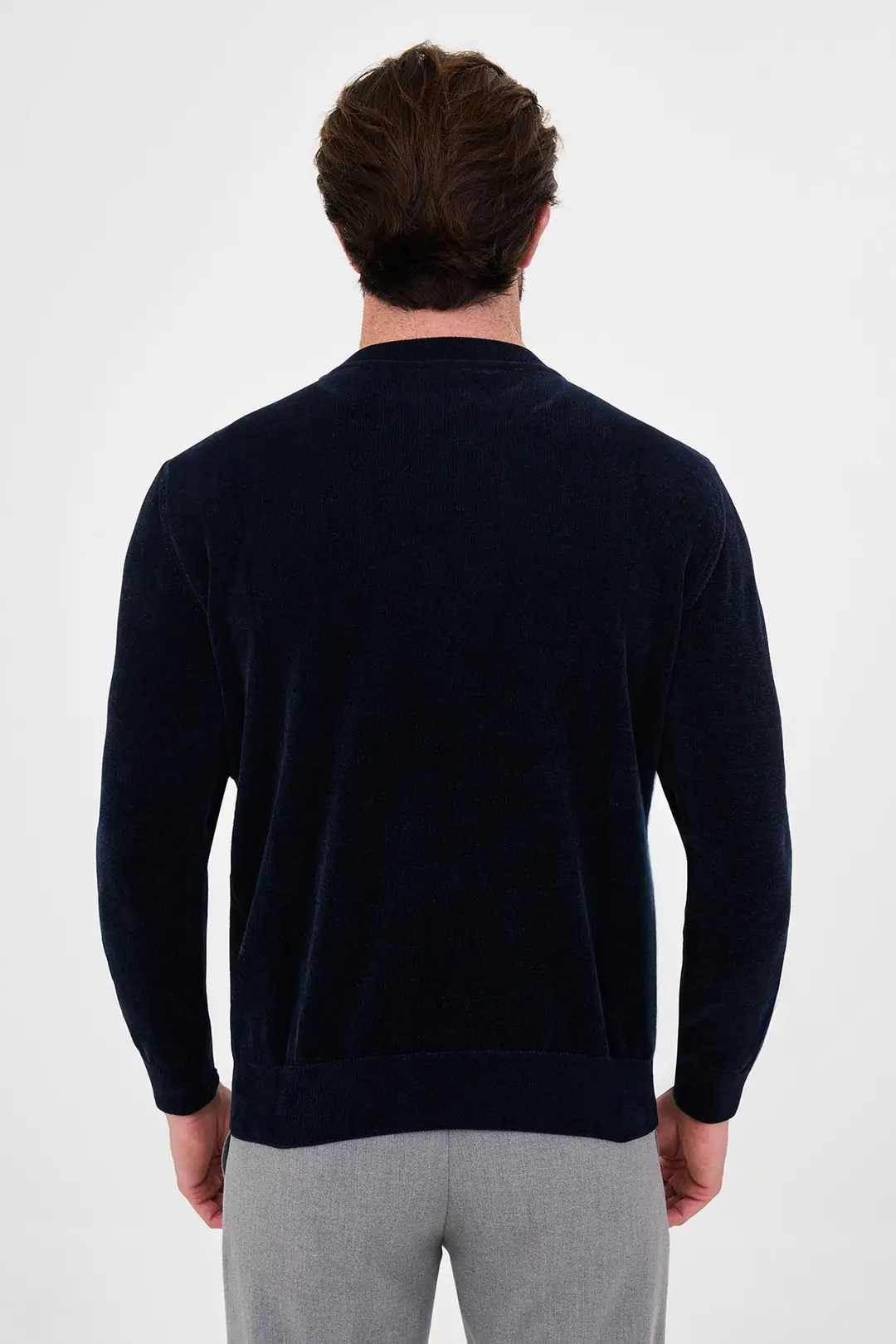 Slim Fit Erkek O Yaka Spor  Ribanalı Pamuklu Sweat 4