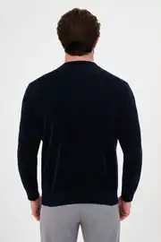 Slim Fit Erkek O Yaka Spor  Ribanalı Pamuklu Sweat 4