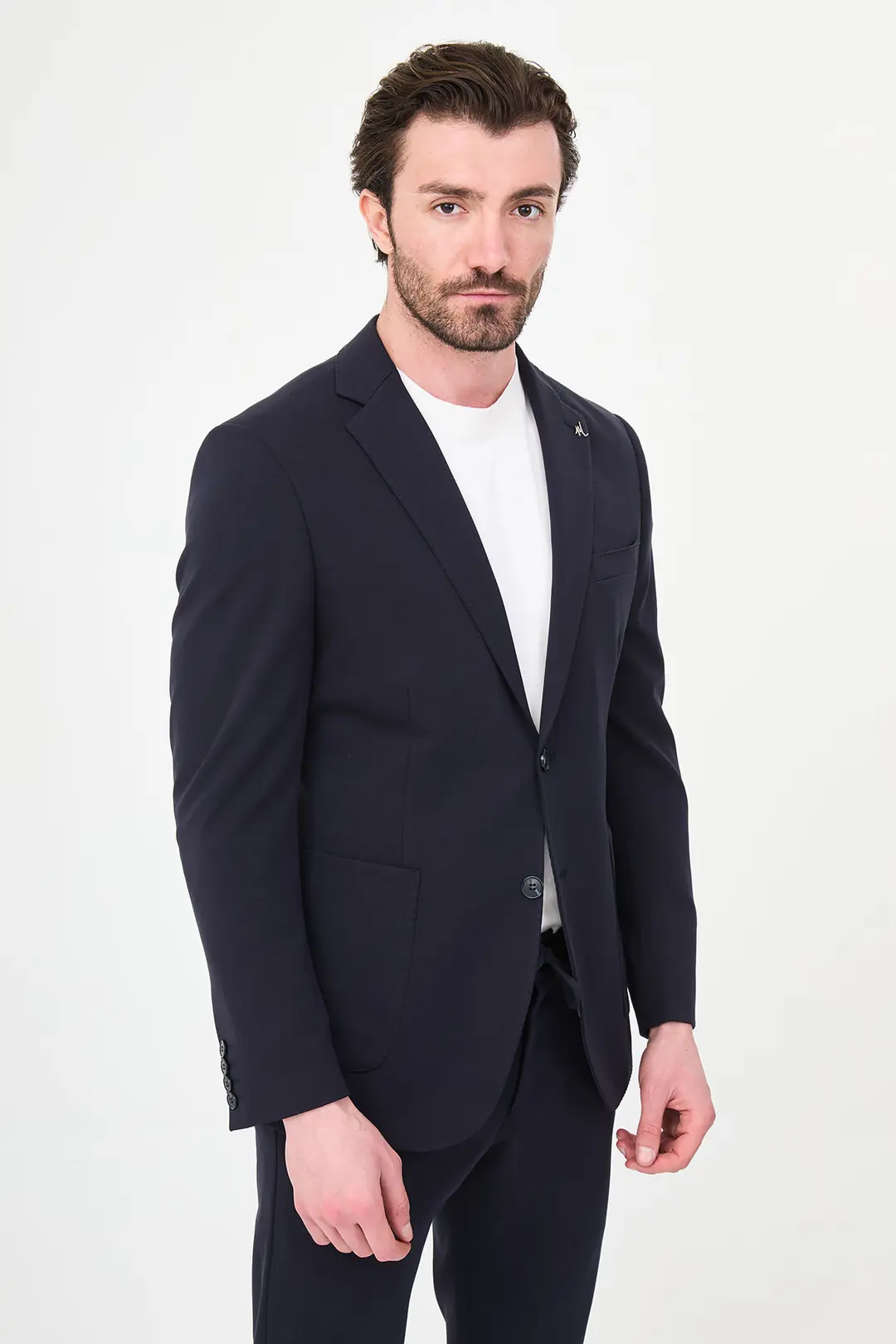 Slim Fit Erkek Likralı Mono Yaka Penye Kumaş Rahat Ceket 3