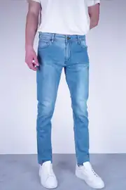 Slim Fit Erkek Taşlamalı Dar Paça Kot Pantolon 1