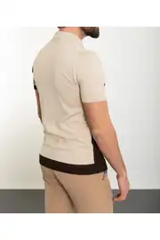 Slim Fit Erkek Parçalı Fermuarlı Polo Yaka Kısa Kol Tshırt 4