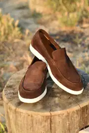 Erkek Hakiki Süet Deri Loafer Model Rahat Yazlık Ayakkabı 2