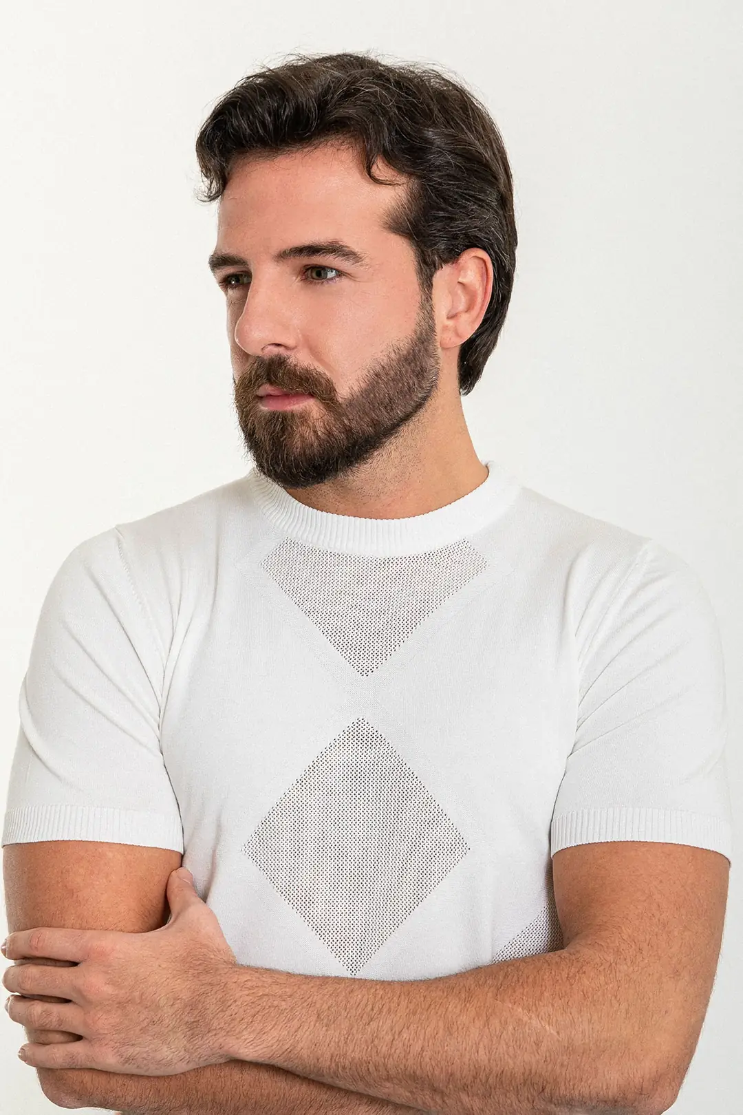 Slim Fit Erkek Fileli O Yaka Kısa Kol Tshırt 2