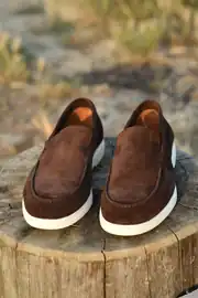 Erkek Hakiki Süet Deri Loafer Model Rahat Yazlık Ayakkabı 1