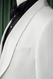 Slim Fit  Erkek Şal Yaka Yelekli Papyonlu Damatlık Smokin Takım Elbise 3