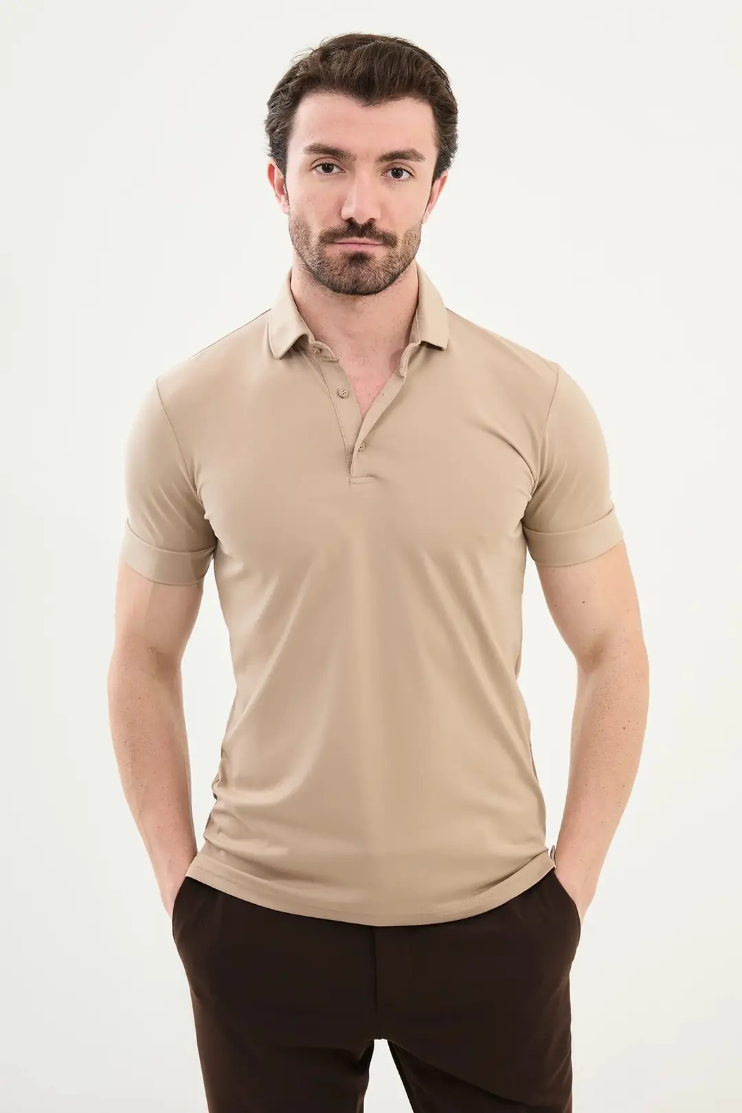 Slim Fit Polo Yaka Tansel Penye Kumaş Tshırt 1