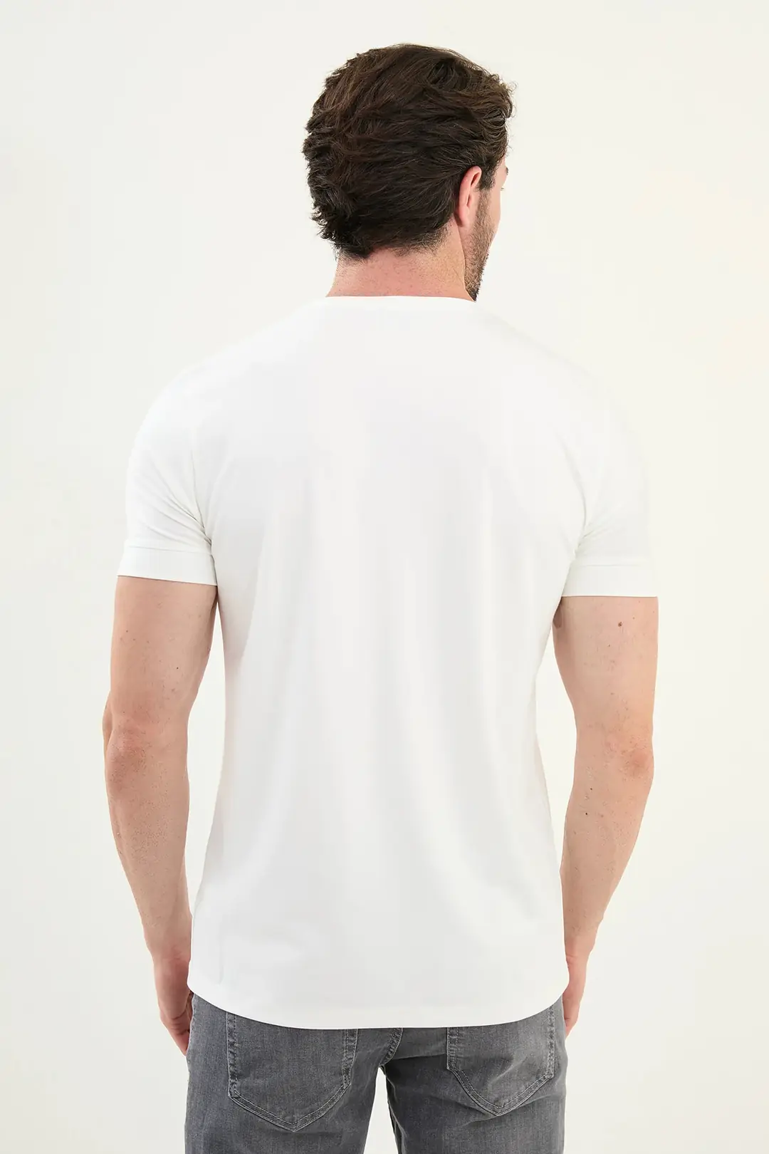 Slim Fit Bambu Kumaş O Yaka Kısa Kol Tshırt 2