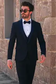 Slim Fit Erkek Şal Yaka Likralı Kumaş  Smokin 2