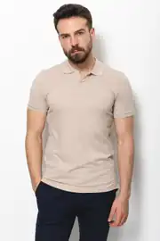 Slim Fit Erkek Polo Yaka Kısa Kol Pamuk Tshırt 1