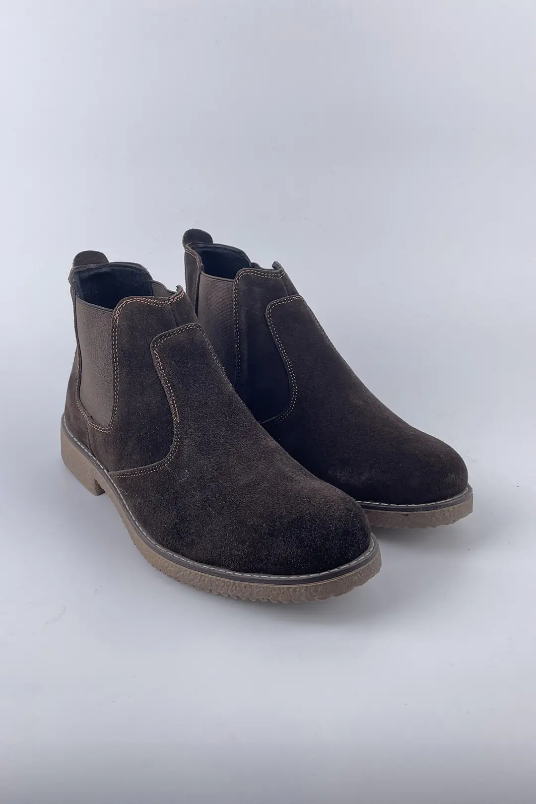 Erkek Süet Deri Dokulu Lastik Bilekli Casual Model Bot 3
