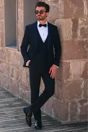 Slim Fit Erkek Şal Yaka Likralı Kumaş  Smokin 4