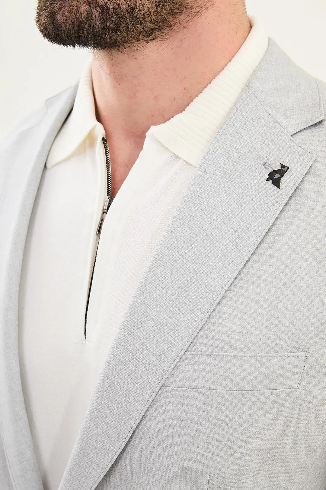 Slim Fit Erkek Mono Yaka Torba Cep Blazer Ceket 4